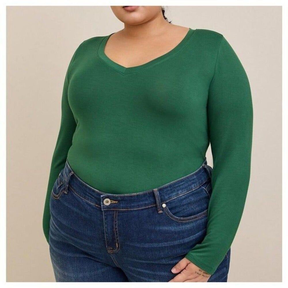 Torrid Perfect Super Soft V-Neck Long Sleeve Tee